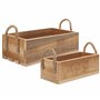 BELLE VOUS Caisse en Bois avec Poignées en Corde (Lot de 2) - Cagette Bois Emboîtable Ouverte - Pour Maisons