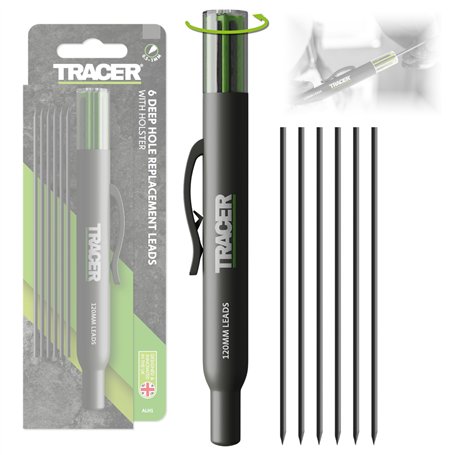 TRACER 6 distributeurs de plomb de rechange (y compris 4 mines de rechange graphite foncé 2B et 2 mines alternatives jaunes)