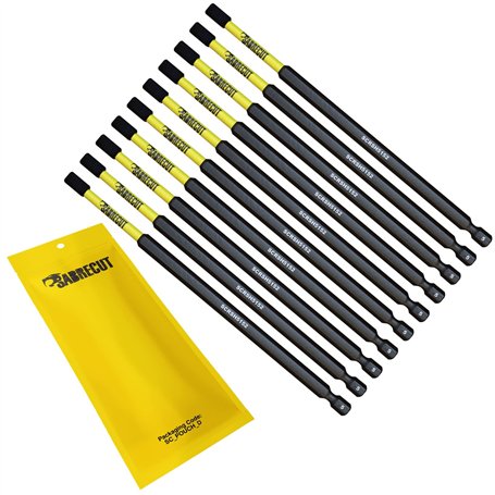 10 x SabreCut SCRH5152_10 152 mm H5 Hex Magnétique Impact Tournevis Embouts Set Single End Heavy Duty Compatible avec Dewalt Mil