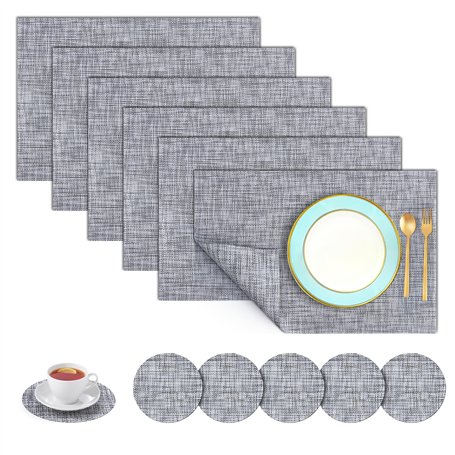 Oamwrae Lot de 6 Sets de Table et Dessous de Verre