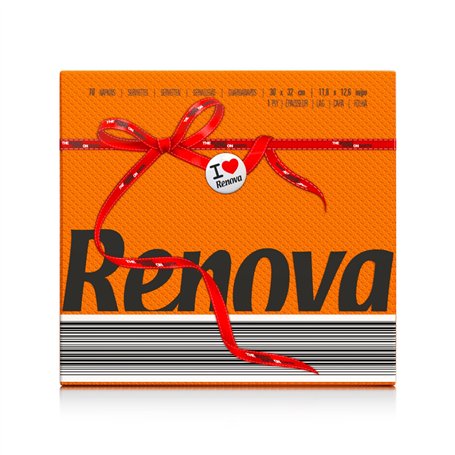 Renova Lot de 70 serviettes en papier Red Label Orange