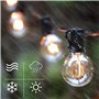 FOREVER guirlande lumineuse solaire 5,5 m 10 ampoules à filament clair Edison IP44 avec panneau solaire / 4 modes d'éclairage va