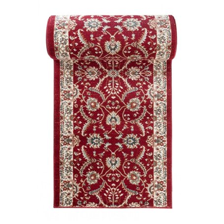 Tapis de Couloir Bordeaux Oriental - Au Mètre - Décoration Parfaite pour: Entrée Salle de Séjour Cuisine ou Couloir - Collection