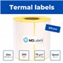 MD Labels Étiquettes thermiques blanches en rouleau 100x150mm 300 pièces avec perforation - adhésif permanent, pour code-barres,