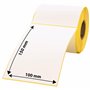 MD Labels Étiquettes thermiques blanches en rouleau 100x150mm 300 pièces avec perforation - adhésif permanent, pour code-barres,