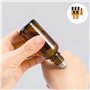 GQunit Lot de 6 bouteilles en verre ambré avec 6 pipettes pour huiles essentielles - 5 ml - Rechargeable - Pour aromathérapie