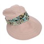QCHOMEE Femme Casquette Visière Large Bord Chapeau de Soleil Voyage Eté Capeline de Camping Pêche Protection Solaire avec Foular