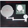 MASMAS Miroir maquillage mural de salle de bain grossissement 1 x 2 x cosmétique double face 360 rotatif, avec ventouse Installa