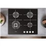 Whirlpool GOWL628NB Plaque de cuisson à gaz encastrable, 60 cm de large, 4 brûleurs, 59 cm de large, noir