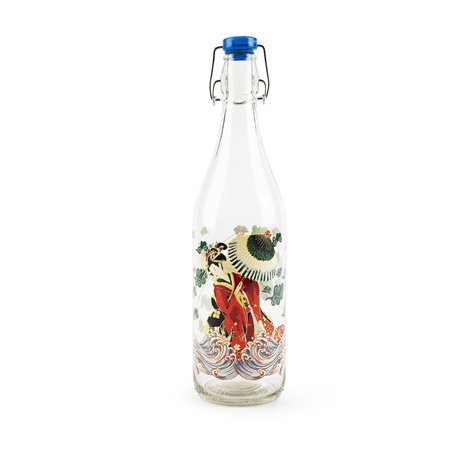 Excelsa Kimono Bouteille d'eau 1 Litre en Verre avec Joint