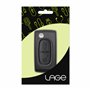 LAGE Coque de Clé 2 Boutons avec Lame Rainure Latérale pour Télécommande Voiture Plip, Remplacement Compatible avec Peugeot 106