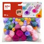 APLI Kids Pompons doux de diverses tailles et couleurs pour loisirs créatifs et artisanat 18241