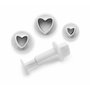 Ibili 788408 Lot de 3 emporte-pièces avec poussoir Coeur