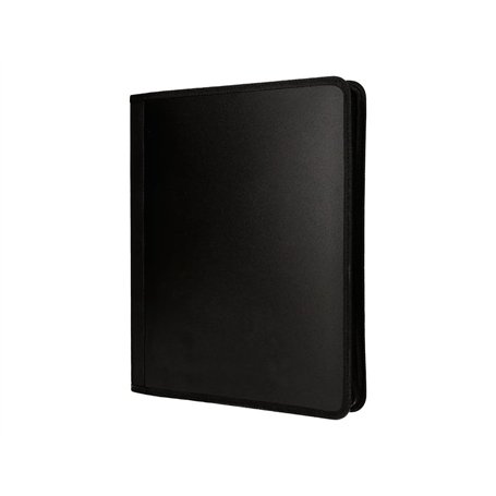 Classeur leiderpapel 4 anneaux 25 mm polypropylène fermeture éclair 4 poches intérieures avec bordure couleur