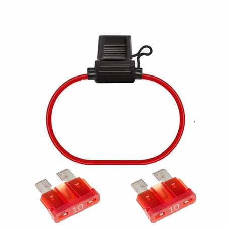 Movilideas 1 porte-fusible pour voiture aérienne résistant à l'eau avec 2 fusibles de 10 ampères.