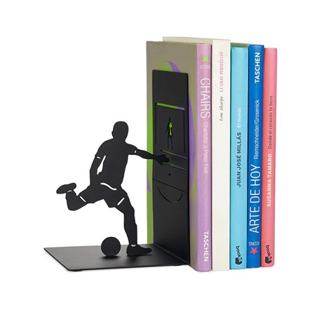 Balvi Serre-Livres Goal Kick Couleur Noir Stand pour Les Livres de bibliothèques avec Joueur de footb