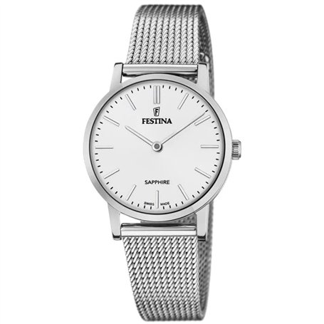 Festina Montre pour Femme F20015/1 Swiss Made Boîtier en Acier Inoxydable Gris Bracelet en Acier Inoxydable Gris