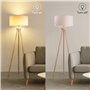 Aigostar Lampadaire Sur Pied Salon Vintange,Lampadaire Trépied en Bois,Ampoule Non Incluse,Compatible Ampoule LED E27,Avec Inter