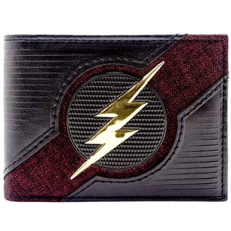 DC Flash Foudre d'or texturé Noir Portefeuille
