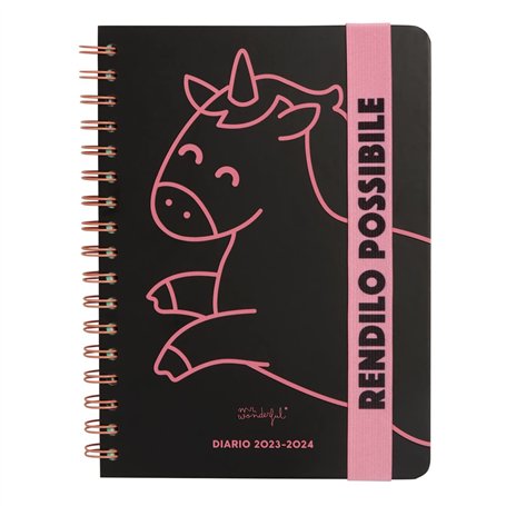Mr. Wonderful - Journal scolaire Wonder 2023-2024 Semainier Noir - Rendez-le possible
