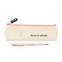 Mr. Wonderful - Ensemble d'écriture beige - Focus & attitude - Petite trousse à crayons en PU - Avec un élastique à l'arrière, m