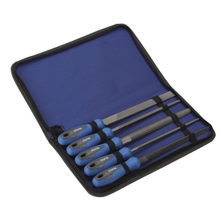 Lot de 5 limes en métal de 200 mm avec poignée en nylon