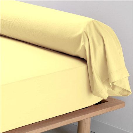 Pizuna Coton Peigné Traversin 45x190 cm 2 Pièces Jaune Doux