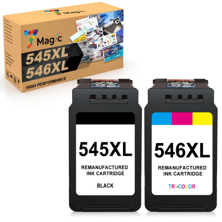 7Magic PG-545XL CL-546XL Remplacement pour Cartouche Canon 545-546 pour Cartouche Encre Canon 545 et 546 XL pour Canon Pixma TS3