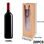 Nizirioo Lot de 20 sacs cadeaux en papier kraft pour bouteilles de vin - Avec poignée - Organisateur de vin - Pour mariage, fête