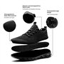 MGNLRTI Basket Homme Chaussure de Sports léger Multisports Sneakers Running Outdoor Training Gym Tennis Jogging Mode Basses Noir