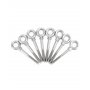 QWORK® 8 Pcs. Boulon àœil avec fileté bois 8 mm - M8 x 80 mm - Acier inoxydable 304