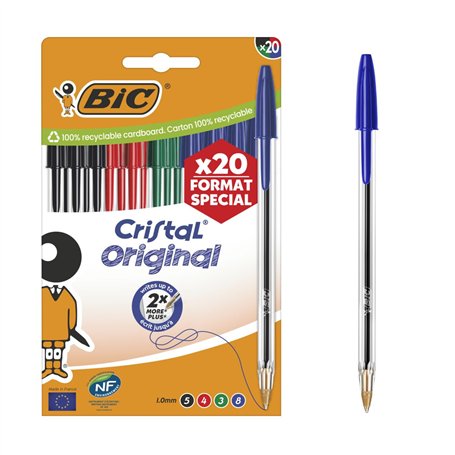 BIC Cristal Original Stylos-Bille Pointe Moyenne (1