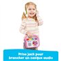 VTech - Music'Kid Rose, Baladeur Musical Enfant, Enceinte Bluetooth Lumineuse avec Comptines, Chansons Éducatives et Relaxantes,