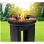KZ GARDEN - Brasero Plancha au Charbon de Bois - Barbecue Teppanyaki Diamètre 61cm - Cuisine Conviviale Extérieure