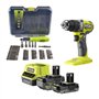 Perceuse-visseuse a percussion - RYOBI - BRUSHLESS - 18V - 54 Nm - 450-1 700 tr/min - 27 200 cp/min + 2 batteries - Chargeur