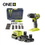 Perceuse-visseuse a percussion - RYOBI - BRUSHLESS - 18V - 54 Nm - 450-1 700 tr/min - 27 200 cp/min + 2 batteries - Chargeur