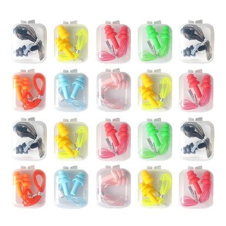 LuLyL 20 paires de bouchons d'oreille en silicone réutilisables Bouchons d'oreille à réduction de bruit étanches souples Bouchon