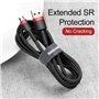 Baseus Cafule Cable - Double Side USB to microUSB QC 3.0, 2.4 A, 1 m (Red/Black)