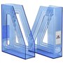 Acrimet Porte-Revues, Support Durable, Organisateur pour Dossiers pour Bureau (Plastique) (Couleur Bleu Transparent) (Lot de 2)
