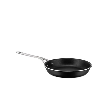 Alessi Pots&Pans Poêle à Frire en Aluminium avec intérieur Anti-adhésif Poignée en Acier Inoxydable 18/10 Noir Taille Unique AJM