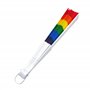 Éventail pliable LGBTQ+ avec drapeau arc-en-ciel - 44 x 23 cm - Accessoire pour événements, fêtes, défilés et danses - Attelles 