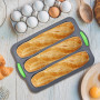 Moule à pain en Silicone, moule à baguette, plateau à baguette à 4 compartiments, moule antiadhésif, moule perforé, adapté à la