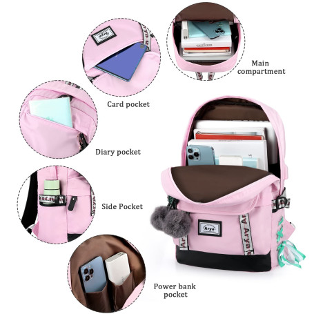 Arya Cartable Fille Primaire Sac à Dos Collège CM1 CM2 6ème
