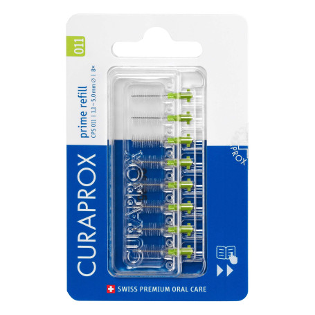 Recharges De Brossettes Interdentaires Curaprox Cps 11 Prime – Iso Taille 3, Verte | Filaments Ultra-fins Pour Un Nettoyage e...