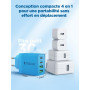 Aioneus Chargeur USB C, 40W 4 Port Prise USBC Chargeur Rapide iPhone, 3.1A PD+QC Type C Adaptateur Multi Secteur Chargeur pour i