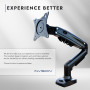 Invision Support Ecran PC Bras Simple pour Moniteurs de 19 à 32 Pouces, Pince de Bureau VESA 75/100mm, Réglage Hauteur sans Outi