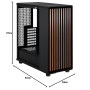 Fractal Design North Charcoal Black Tempered Glass Dark - Façade en Bois de Noyer – Panneau latéral en Verre – Deux Ventilateurs