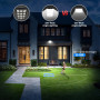 PEAKRO Lampadaire Solaire Exterieur 400W, 6000K Lumière Solaire Exterieur avec Télécommande, IP67 Étanche Spot Solaire Detecteur