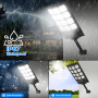 PEAKRO Lampadaire Solaire Exterieur 400W, 6000K Lumière Solaire Exterieur avec Télécommande, IP67 Étanche Spot Solaire Detecteur