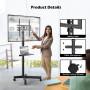 BONTEC Support TV roulettes Support Tele Mobile pour Téléviseurs Plasma/LCD/LED de 23" à 60" avec Étagère, Support TV sur Pied a